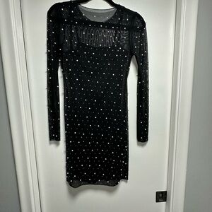 Sheer Beaded black dress